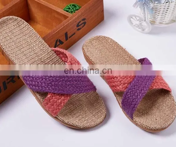Wholesale New Arrival Women Flax Slipper Plain Slippers Slip on 2017 photo-5