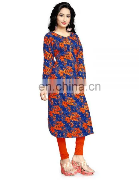 Women Rayon Soft Cotton Printed Kurti (Straight_Kurta_2017)