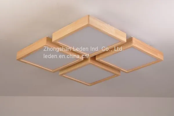 Лампа для потолка из дерева с LED подсветкой