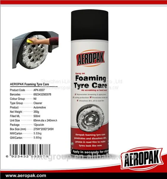 Foaming Tyre Shine Care Spray Polishing Cleaner For Tire
