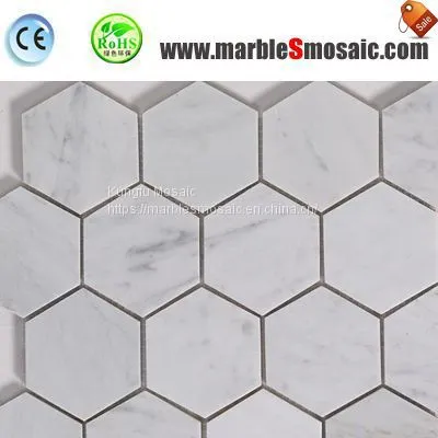 White Bianco Carrara Marble Mosaic Tiles