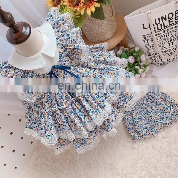 Spanish Lolita Girls Princess Dress Lace Stitching Sleeves Print Dress for Girl Birthday Party Easter Vestidos photo-5