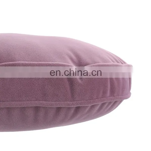 Round Comfortable Soft Taro Solid Color Purple Sofa Decorative Pillow Chair Cushion With Piping photo-6