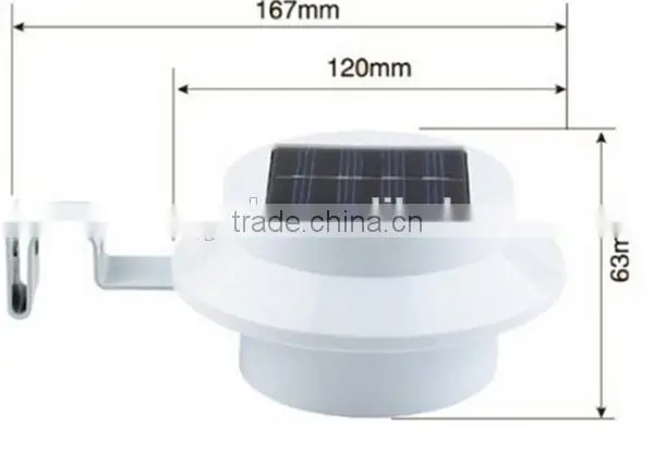Outdoor 3LED Garden Wall Fence Solar Gutter Led Light photo-2