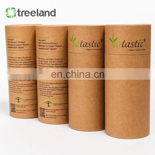 Biodegradable Recycled Kraft Paper Cylinder Tea Packaging Boxes photo-5