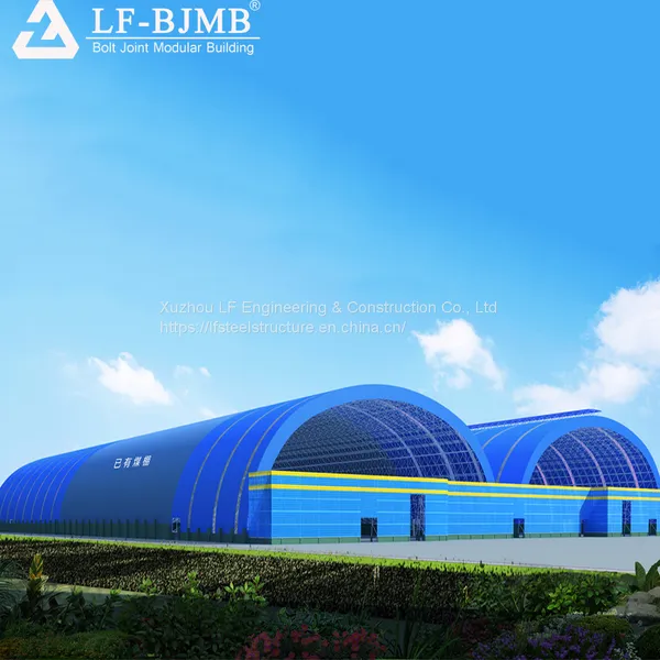 Prefab Steel Structure Space Frame Coal Pile Shed Coal Storage Roof Design photo-4
