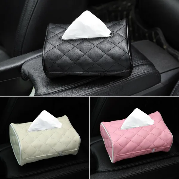 Wholesale Creative Car Sun Visor Tissue Box Napkin Storage Holder for Car Seat Back Mounted Hanging Paper Towel Cover photo-2