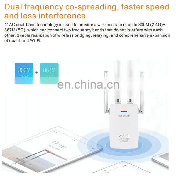 Easy Setup WiFi Range Extender 1200Mbps Dual Band Wifi Repeater 2.4/5GHz Internet Wi-Fi Signal Booster photo-4
