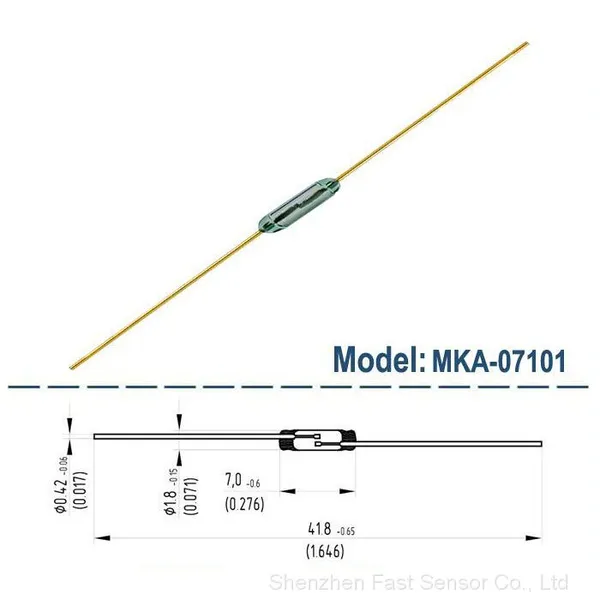 7 мм стеклянный герметичный реле на магнитных контактах MKA-07101 AT10-15/MKA07101 10-15AT