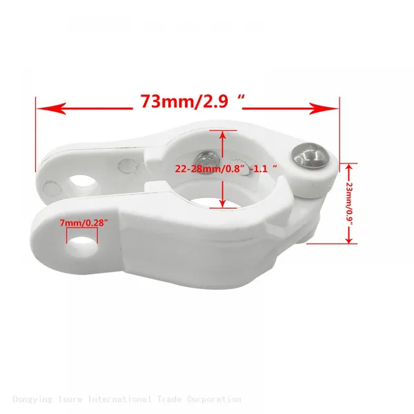 ISURE MARINE High Quality Factory Wholesale White Nylon Adjustable Clamp for 22-28mm photo-2