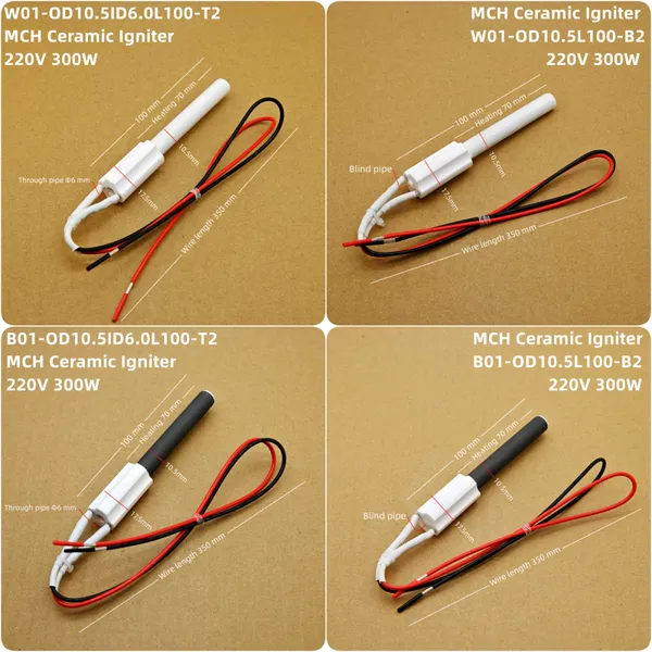 220V300W MCH Ceramic Igniter Ceramic Ignition Stick MCH Ceramic Heater MCH Ceramic Heating Tube Can OEM or ODM photo-3