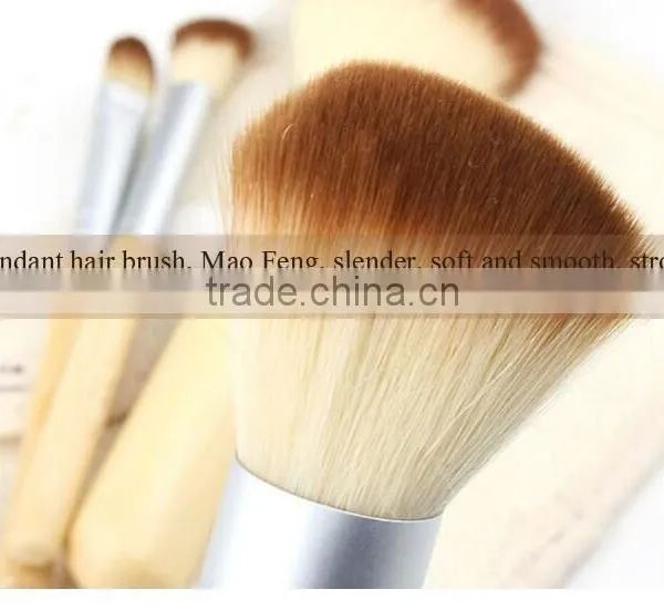 Face Use Beauty Brush Kit 4pcs With Bamboo Handle for Traveling photo-6