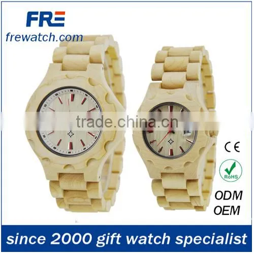 Italy Quality Natural Wood Wrist Watch With Stainless Buckle Natural Color Wooden Watch photo-3