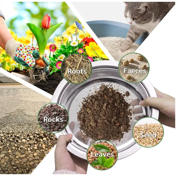 3 4 Replaceable Stainless Steel Crimped Wire Mesh Soil Sifter With Welding Bending for Soil Compost Bonsai Cat Litter Easy Clean photo-2
