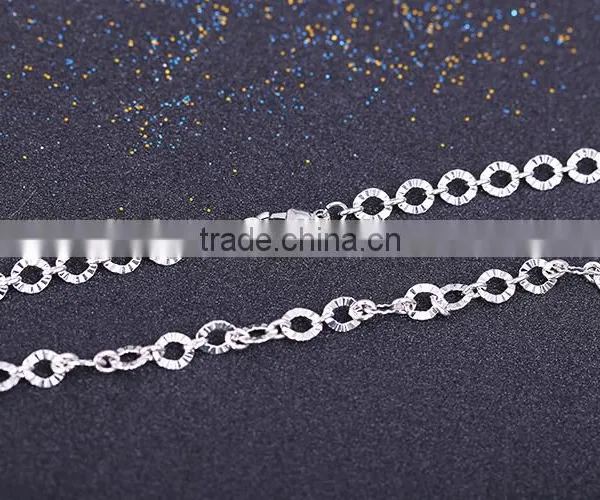 2015 Fashion Rhodium Plated Dimond Cut Chain Necklace Jewelry Accessories photo-4