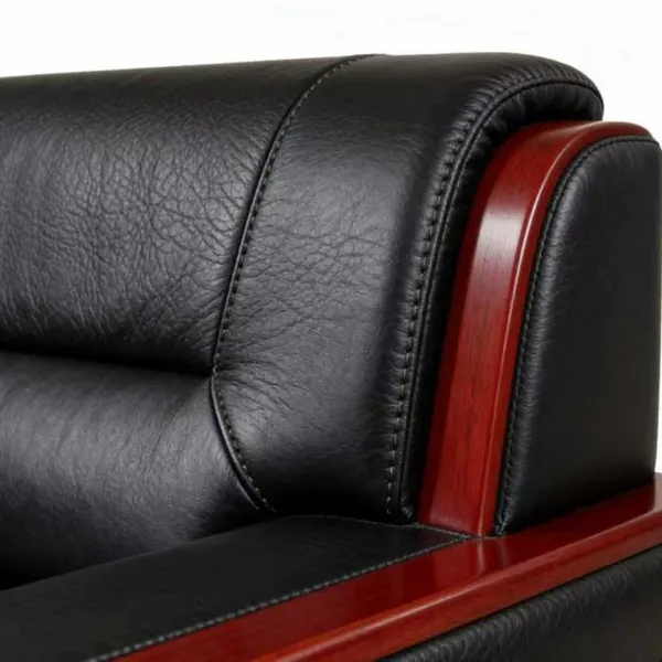 Modern Office Furniture Sofa Reception Leather Sofa Set photo-5
