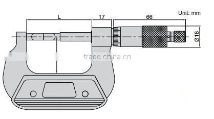 Insize 3232-25AC Blade MIcrometer, Ratchet Stop, 0-25mm Range Quality Choice photo-2