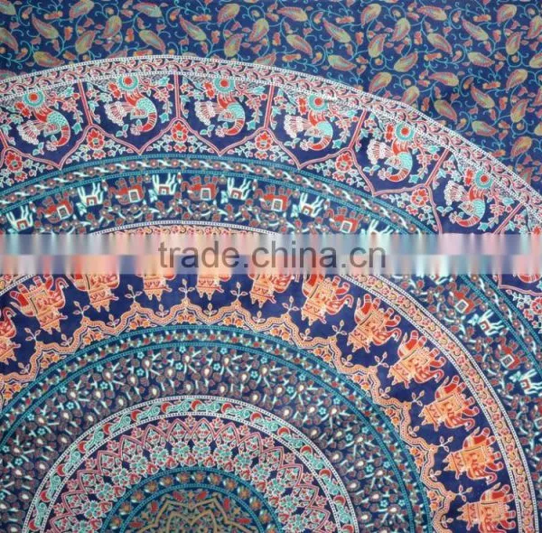 100% Cotton Printed Tapestry Mandala Bedcover Round Boho Tapestries photo-4