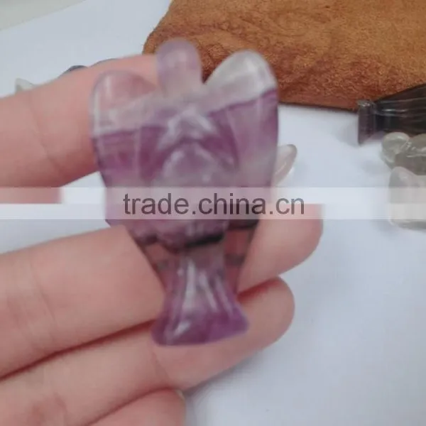 Natural Flourite Carving Angels Handicraft Carved Gemstone Angels Different Shape Different Size photo-5