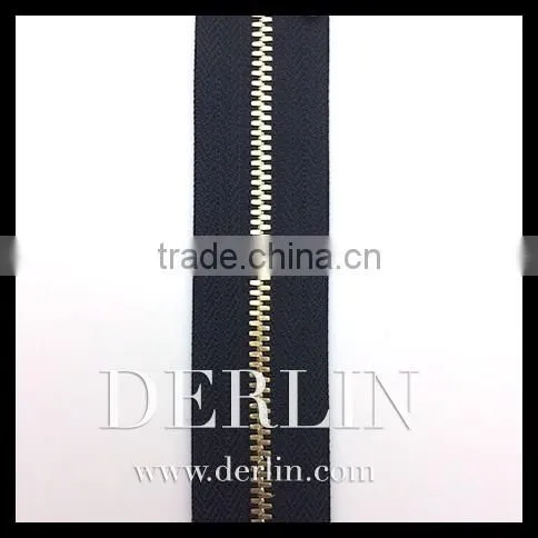 Shiny Gold High Quality Polished Open-end Corn Teeth Symmetric Metal Zipper photo-2