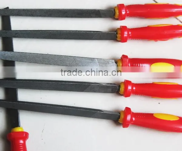 8"-12" Double Color PVC Handle Triangular Steel Files,half Round Files photo-3