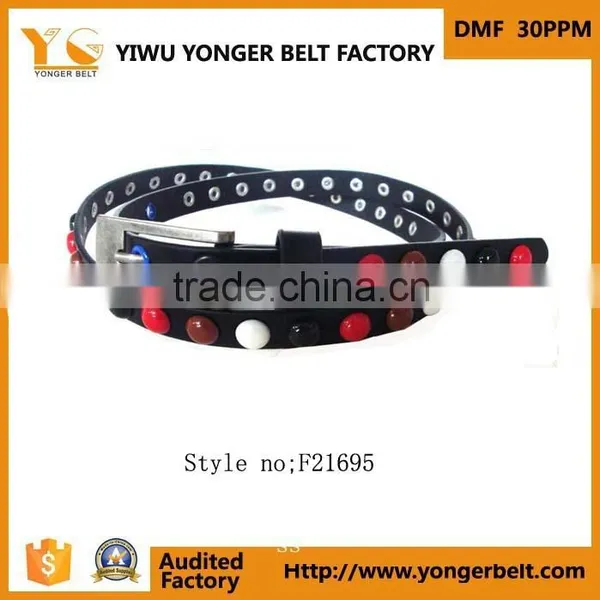 New Style Ladies Elastic Dressy Belt With Rhinestone photo-3