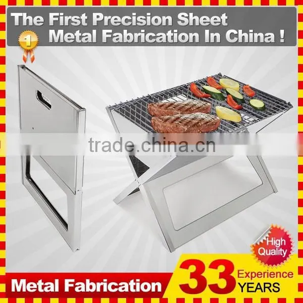 Outdoor Camping Small Flat Stainless Steel Charcoal BBQ Grills photo-6