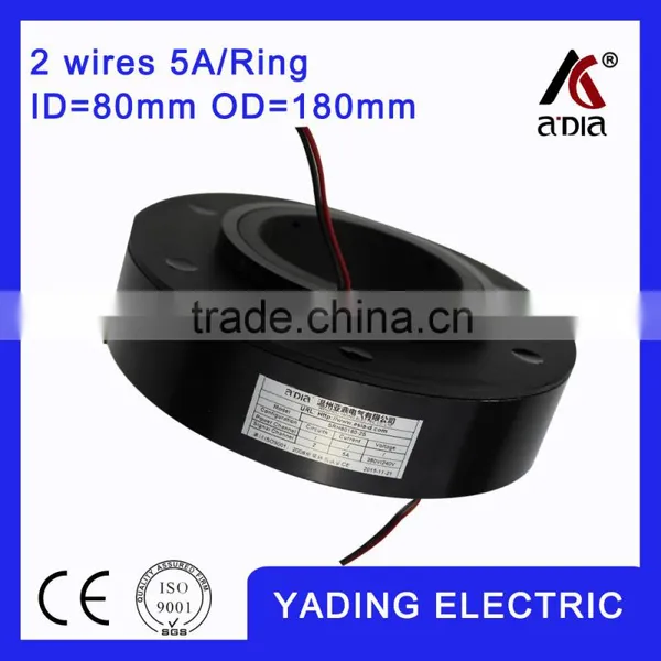 SRH80180 2s Slip Ring for Cable Reel ID80 Mm. OD180mm. 2Wires, 5A 2 Wires
