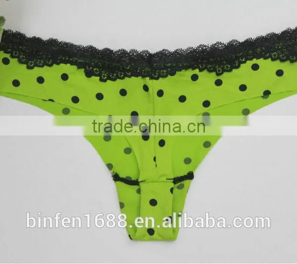 Laser Cut Seamless Dot Print Cute Sexy Women G-string Picture photo-2