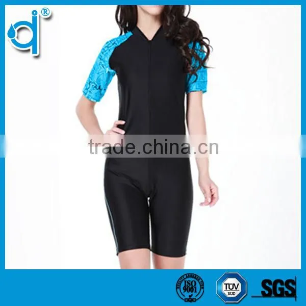 Close-fitting Anti-bacterial Zipper Black and Blue Jumpsuits Neoprene Wetsuits photo-3