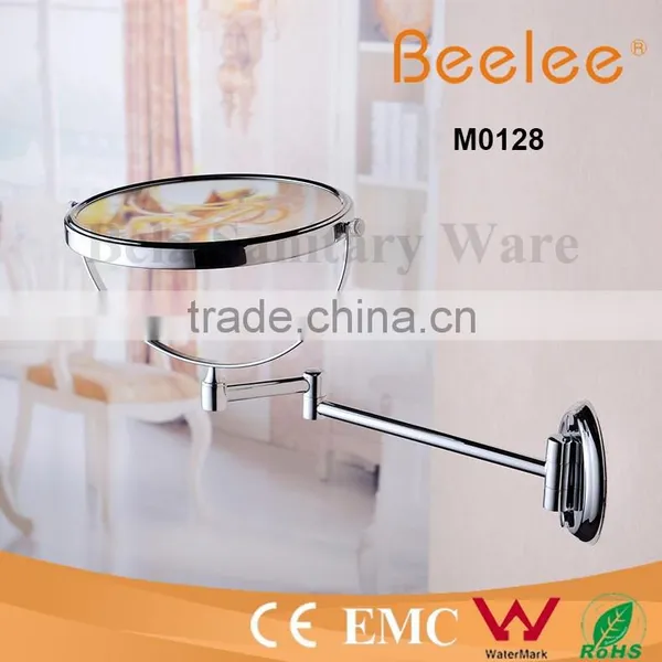8 Inch Brass Round Mirror Foldable Makeup Wall Mirror photo-3