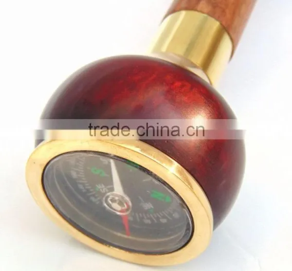 Stylish Wooden Walking Stick/Brown Color Compass Walking Canes/Antique Walking Stick Wk1107 photo-5