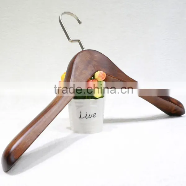 QD-E53 Antique Wood Coat Hangers for Clothes Display photo-2