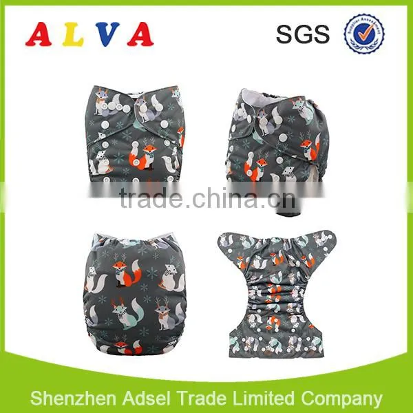 2016 Alva New Pattern Reusable Cloth Baby Diapers Wholesale Cloth Diaper photo-5