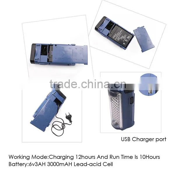 6v 3AH Built-in Battery ABS 72 LED Rechargeable Portable Emergency Light photo-2