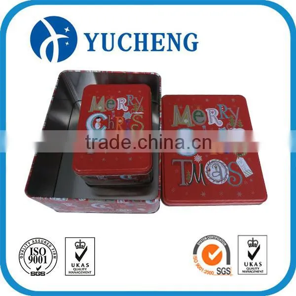 New Household Custom Rectangle Gift Candy/cookie Package Metal Tin Can