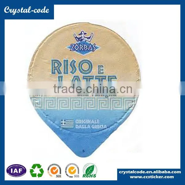 Top Level 40*30mm Yogurt Container Lid Tamper Proof Aluminum Foil Sticker photo-3