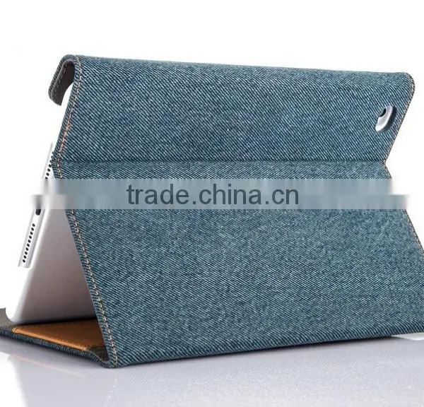Wholesale Price Factory Strong Protect Pocket Jeans Leather Tablet Cover for Ipad photo-3