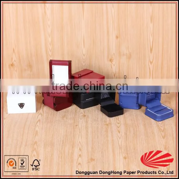 Small Delicate Hinged Packaging Velvet Ring Box for Wedding photo-5
