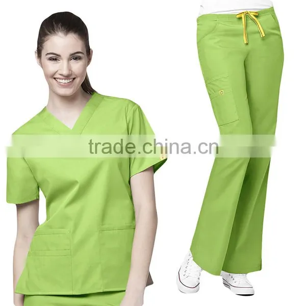 China Manufacturer TC Medical Uniform Scrub Top Sale / PolyCotton Medical Scrubs, Nursing Scrubs OEM Scrub Sets, photo-4