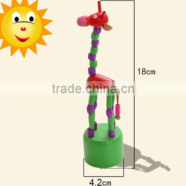 Pop-up Giraffe Wooden Puppet Push Finger Toy photo-3