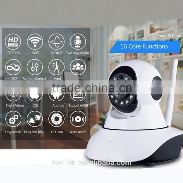 Wireless ip Camera, Indoor Monitors 360 Cam WiFi ip Camera Baby Pets Monitor Remote Home Security IP Cameras 2 Way Video