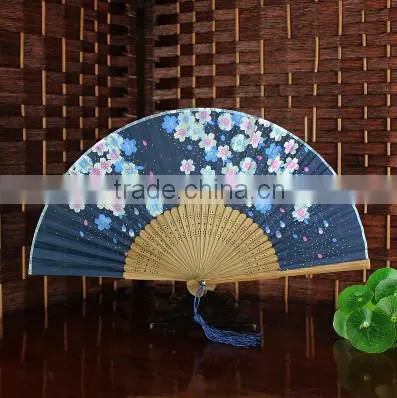 Ladys Silk Dance Fan/cherry Blossom Silk Hand Fan for Event Party Supplies photo-4