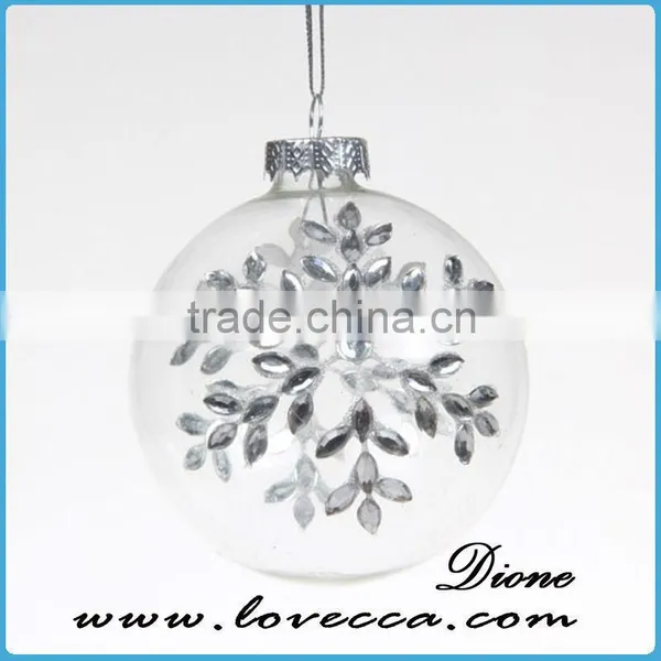 Shine--blown Glass Christmas Ornament Crafts Transparent Xmas Glass Ball photo-5