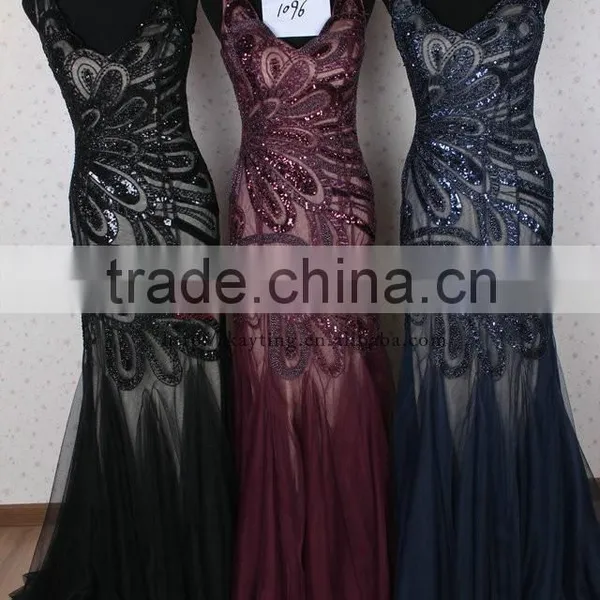 Elegant Sequins Vest Sleeveless Length Gaun Evening Gowns Designs for Fishtail Evening Dress photo-4