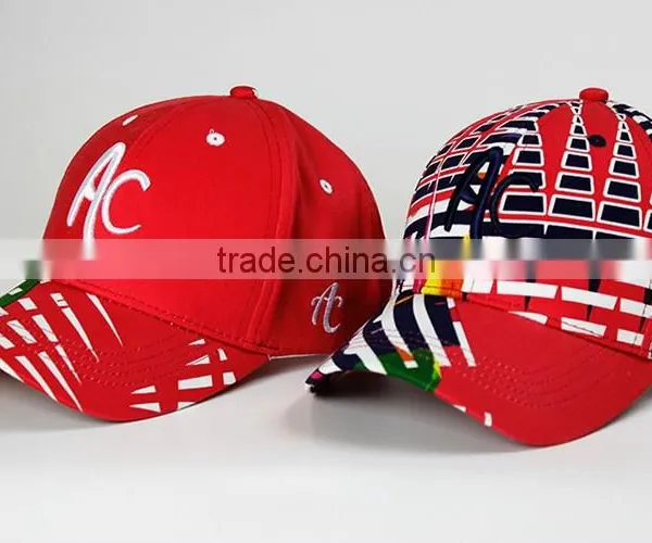 Custom Red Flat Brim 3D Embroidered Logo Baseball Cap photo-4