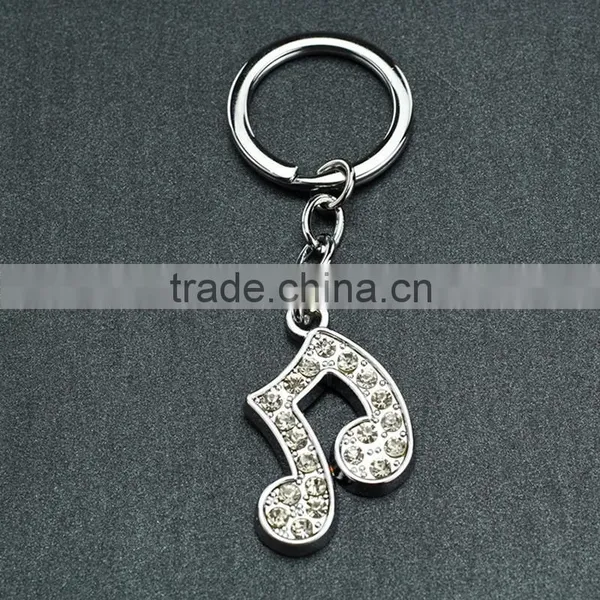 Promotional High Grade Rhinestone Keychain Music Note Keychain