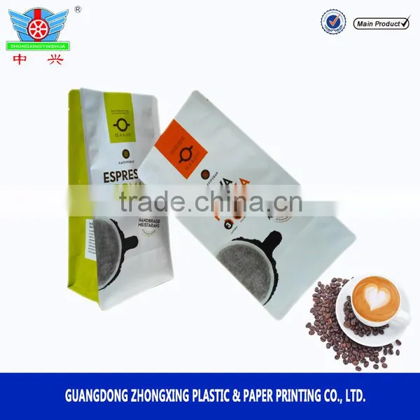 Hot Sell Coffee Packaging Square Flat Bottom Plastic Side Gusset Box Bag photo-2