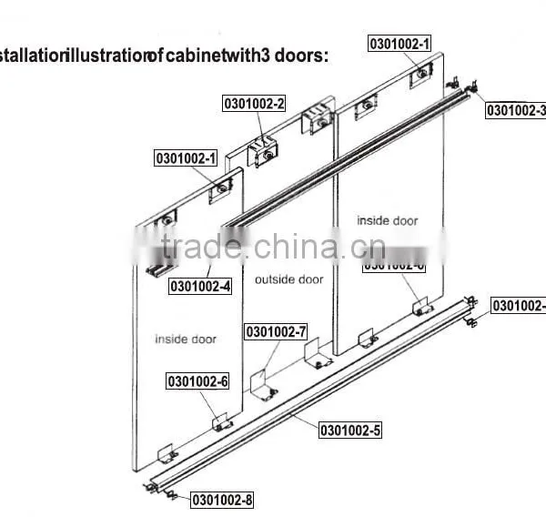Outer-hanging Type Sliding Door Hardware for Wardrobe Cabinet Sliding Door Hardware photo-3