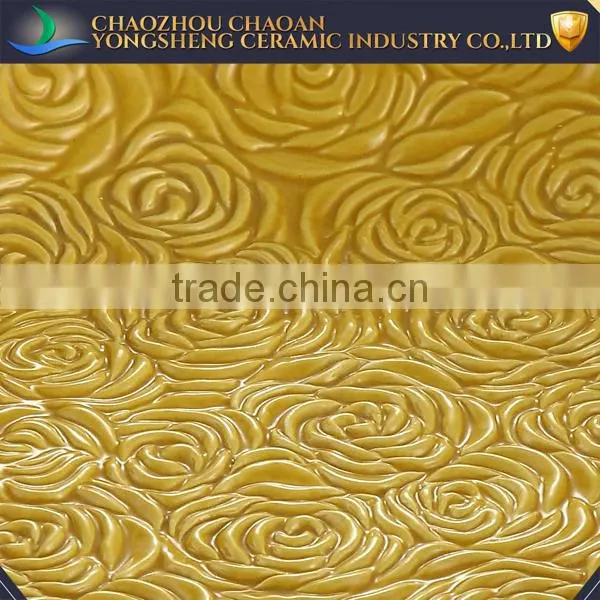 Manufacturer Yellow Round Decorative Flower Ceramic Fruit Plate photo-3